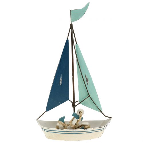 Floristik24 Dekorativ segelbåtmetall H26cm