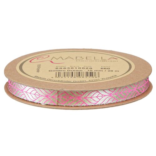Artikel Sidenbandsblad presentband beige rosa 10mm 20m
