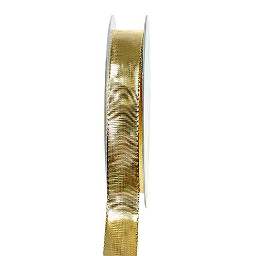 Presentband guld med trådkant 15mm 25m