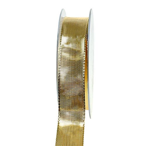 Presentband guld med trådkant 25mm 25m