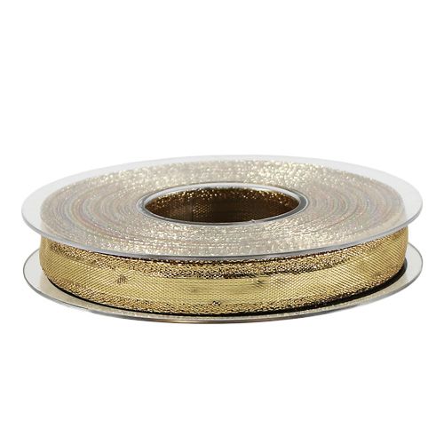 Floristik24 Band med trådkant guld 15mm 25m