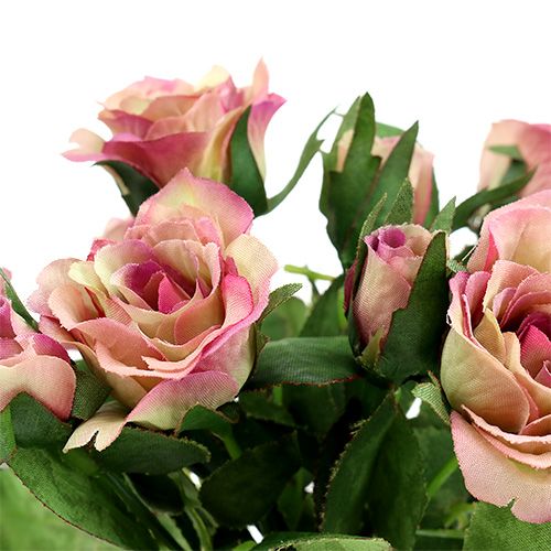 Silkestyg blommor bukett rosor L26cm skumrosa 3st | Floristik24.se