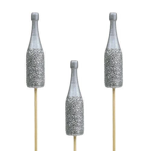 Champagneflaskplugg 7cm med glimmer L30cm 8 st