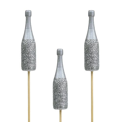 Champagneflaskkontakt 7cm med glimmer L30cm 8st