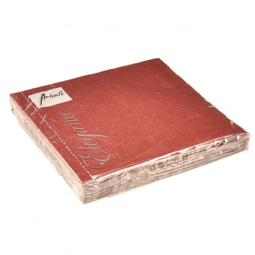 Artikel Servetter Bordeaux Präglade Ornament 33x33cm 15st