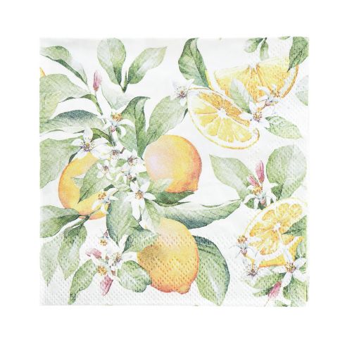 Floristik24 Servetter sommarbordsdekoration citrondekoration 25x25cm 20st