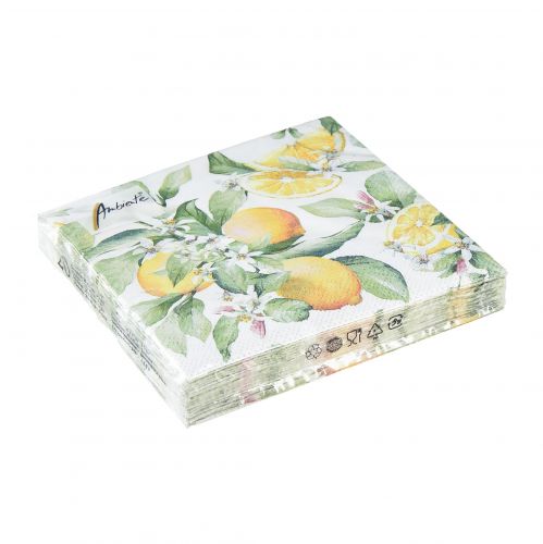 Floristik24 Servetter sommarbordsdekoration citrondekoration 25x25cm 20 st