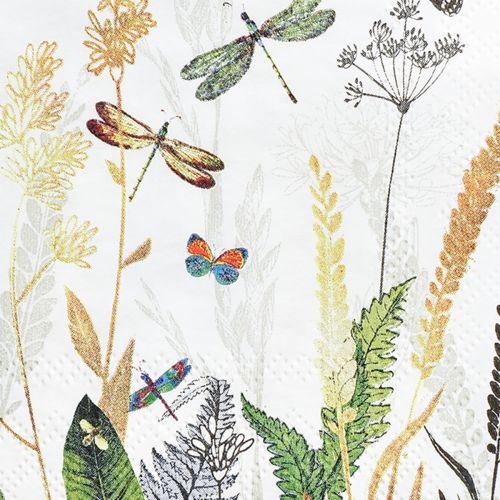 Floristik24 Servetter Sommarvitt Motiv Äng Färgad 25x25cm 20 st