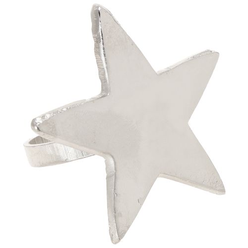 Servetthållare stjärnservettringar silver metall 7cm Ø4cm 4 st