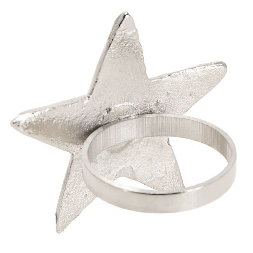 Artikel Servetthållare stjärnservettringar silver metall 7cm Ø4cm 4 st