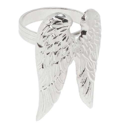 Floristik24 Servettringar ängelvingar bordsdekoration silver 6,5cm Ø4cm 4 st