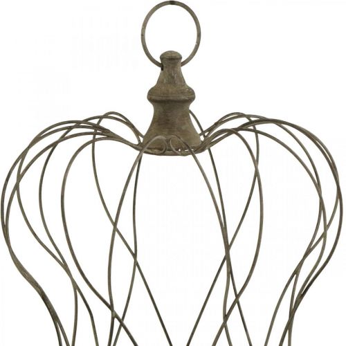Floristik24 Shabby Chic Deco Crown Rustik metallkrona för upphängning H34cm