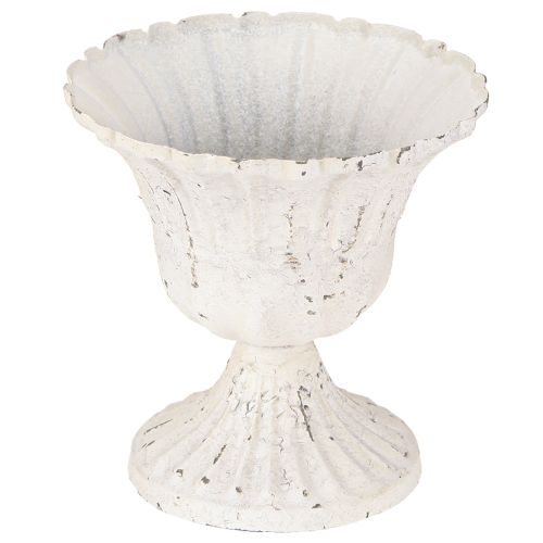 Floristik24 Shabby Chic Dekoration Metallkopp Vit Ø12cm H12cm