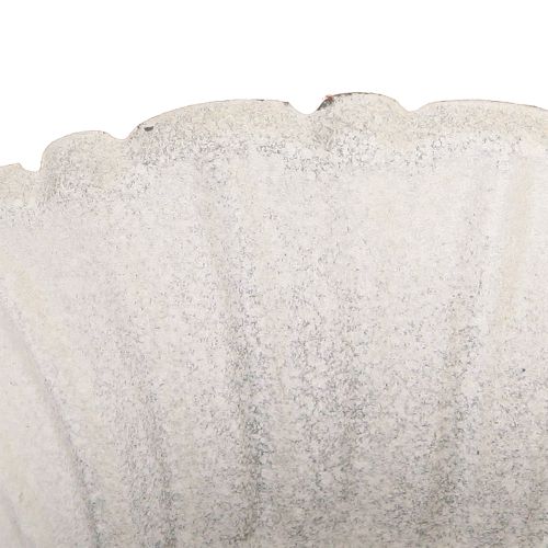 Floristik24 Shabby Chic Dekoration Metallkopp Vit Ø12cm H12cm