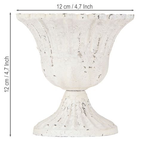 Floristik24 Shabby Chic Dekoration Metallkopp Vit Ø12cm H12cm