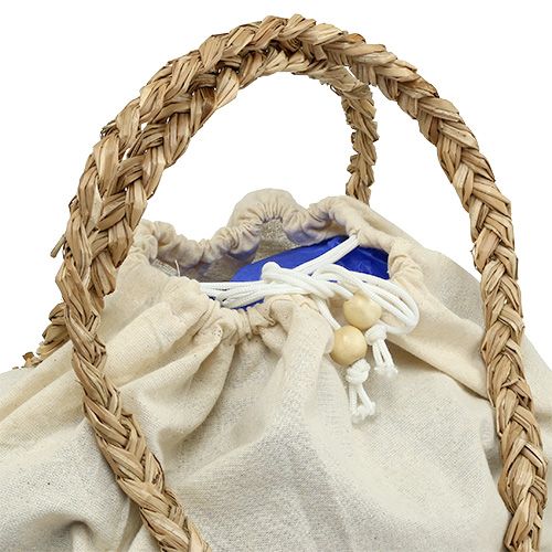 Floristik24 Shoppingväska natur med pomponger 40cm x 32,5cm