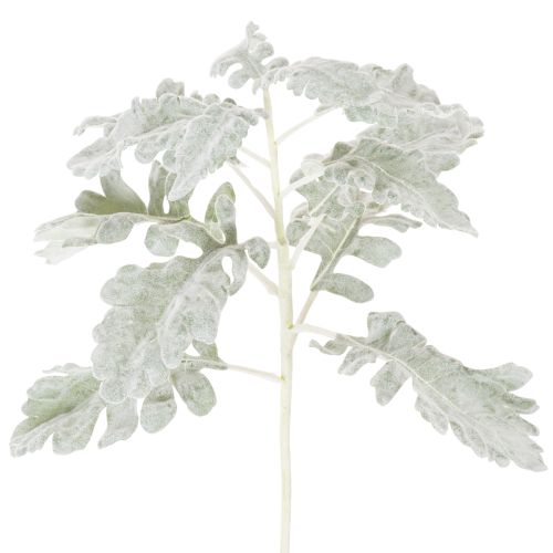 Konstgjord Senecio-gren, silverblad, intrikat tillverkad, 45 cm, 3 stycken