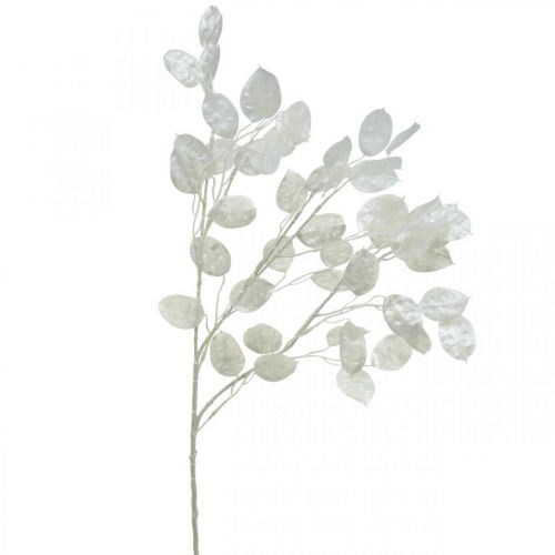 Dekorativ gren silverblad vit Lunaria gren konstgjord gren 70cm