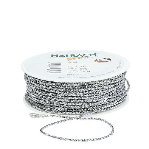 Floristik24 Silversnöre 2mm 50m