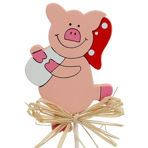Artikel Nyårsafton dekoration lycklig grisplugg 7cm 12st