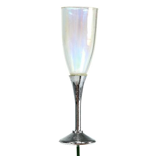Artikel Nyårsdekoration champagneglasplugg silver 7,5cm L27cm 12st