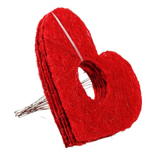 Artikel Sisal hjärtmanschett röd 15cm 10 st.