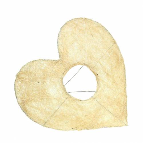 Floristik24 Sisal Cuffs Heart Bleached 16cm 10p