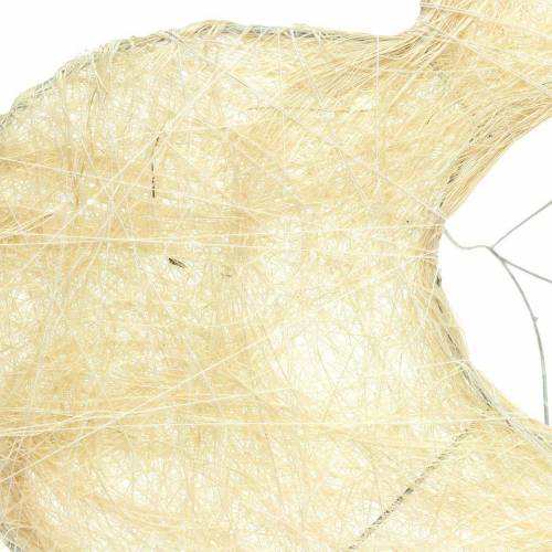 Floristik24 Sisalmanschett hjärta blekt 16cm 10 st