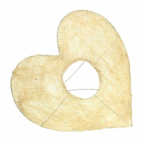 Artikel Sisalmanschett hjärta blekt 20cm 10 st