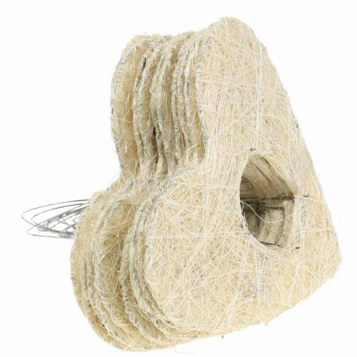Floristik24 Sisal ärmhjärta blekt 25,5 cm 10st