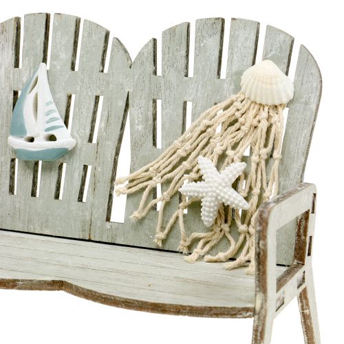Floristik24 Dekorativ bänk maritim grå 17cm x 13cm x 8cm