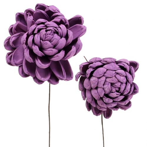 Floristik24 Blommor på tråd mörklila 8cm 12 st