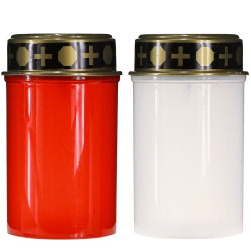 Artikel Solcellsgravljus LED i rött vitguld Ø6,5cm H12cm