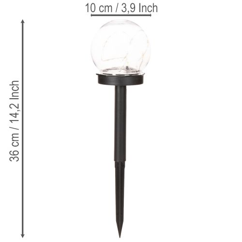 Trädgårdslampa, globlampa med jordspett för utomhusbelysning, 36 cm, 4 stycken | Floristik24.se