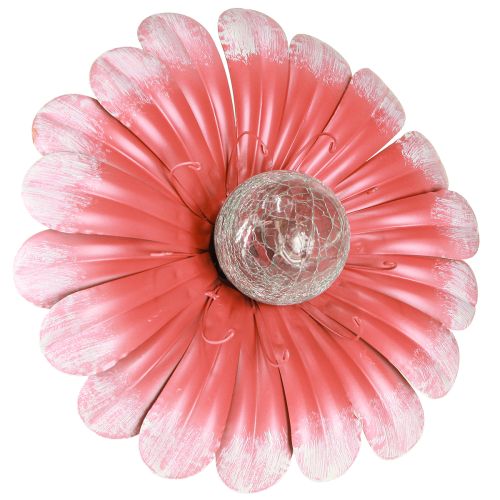 Floristik24 Solar LED Blomsterträdgårdslampa LED Metall Rosa Ø30cm