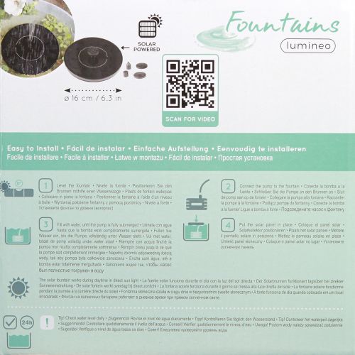 Artikel Solar fontän fontän Ø16cm svart 5 munstycken