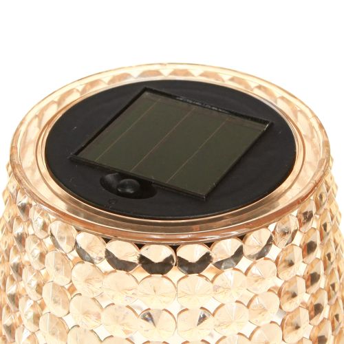 Floristik24 Solar bordslampor LED med timer klar brun H25cm 3st