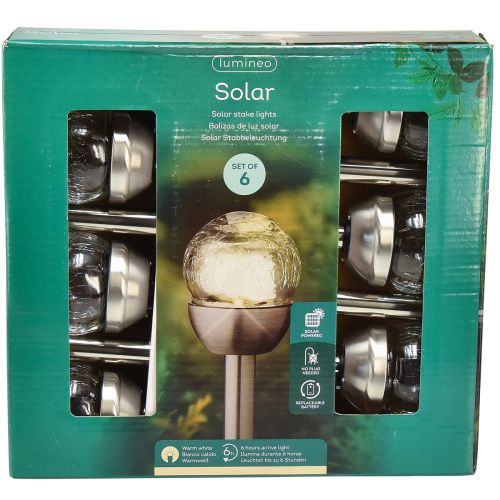 Floristik24 Solar trädgårdsstake solljus balkong Ø6cm H36cm 6 st