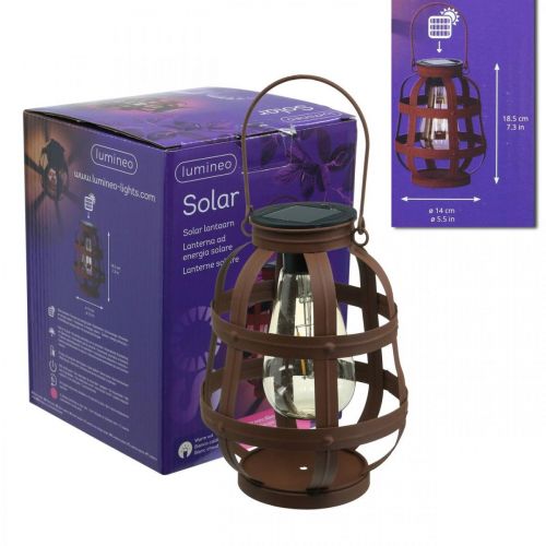 Floristik24 Solcellslampa, trädgårdslampa, dekorativ lykta varmvit Ø14,5cm H19cm