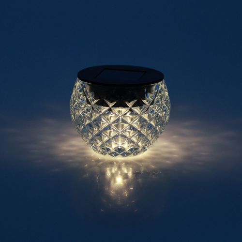 Floristik24 Solcellslampa balkongbordslampa solglas Ø7,5cm H6cm
