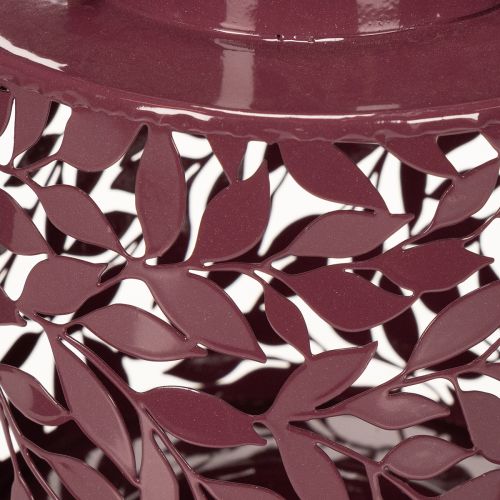 Artikel Lykta med lövmotiv, soldriven, för stämningsfull utomhusbelysning, 25 cm