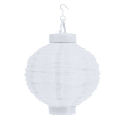 Floristik24 Lantern LED med sol 20cm vit