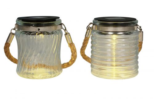 Floristik24 Solljus solglas hänglampa balkong Ø7,5cm H9cm 4st