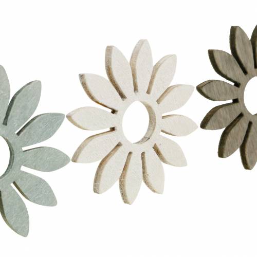 Floristik24 Sommarblommor trädekoration blommor brun, ljusgrå, vit spridd dekoration 72 stycken