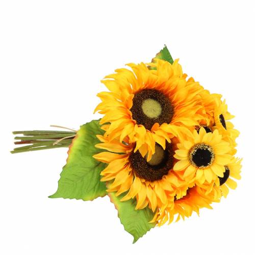Floristik24 Dekorativ bukett solrosgrupp gul 30 cm