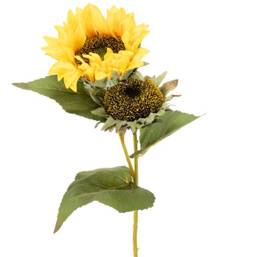 Artikel Konstgjord solros med realistiska blad och blommor, 58 cm, 3 stycken