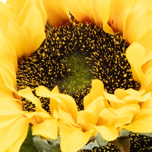 Konstgjord solros med realistiska blad och blommor, 58 cm, 3 stycken | Floristik24.se