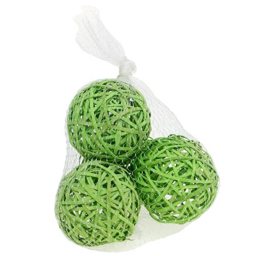 Floristik24 Spånkula ljusgrön Ø8cm 4 st