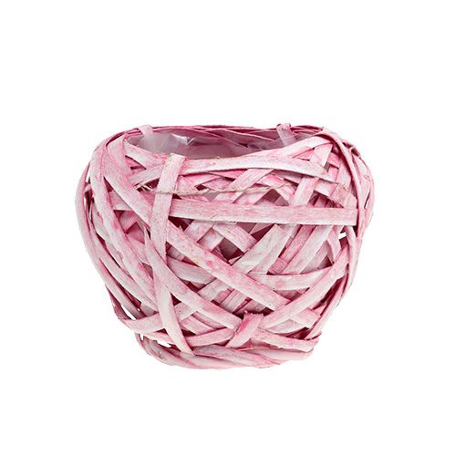 Floristik24 Spånkorg rund Ø15cm H14cm Rosa