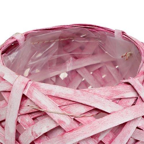 Floristik24 Spånkorg rund Ø15cm H14cm Rosa